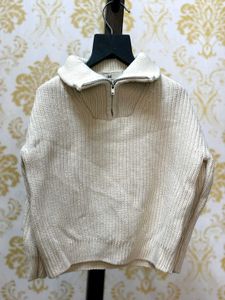 H&M Cream Knit Zip Sweater