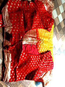 Red Yellow Saree blouse size 44 fix rate