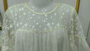 Sheer Star Print Tiered Midi Dress