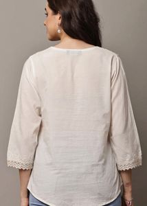 Boho Embroidered Cotton Kurta Top