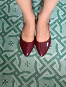 SALE ❗Burgundy / cherry red Patent Slingback Flats