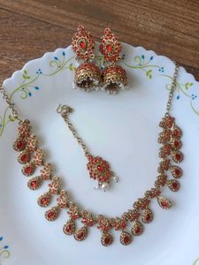 new red color jewelery set