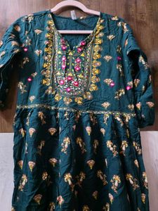 Embroidered Teal Kurta