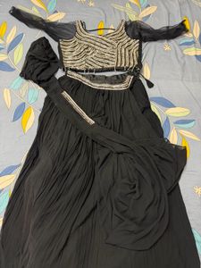 Elegant Black Embellished Gown
