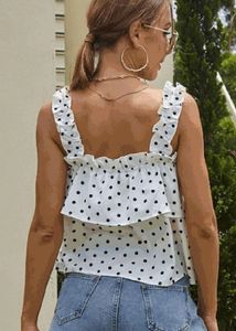 Sleeveless polka dot top