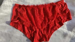 Red Lace Trim Briefs