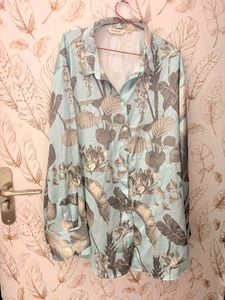 Marigold Lane's Tropical Print Button-Up Shirt
