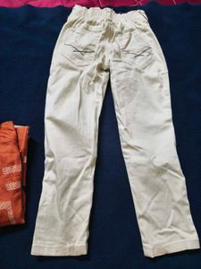 Kids Orange Shirt and Cream Pants Set
