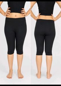 YAXI Medias Winter Wear Black Capri Leggings