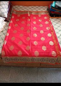 new Red Silk Saree with Golden Motifs