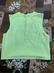 Lime Green Cropped Sleeveless Top