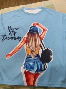 Light Blue Graphic T-Shirt
