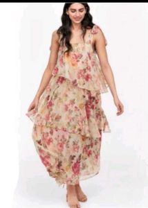Floral Print Tiered Maxi Dress