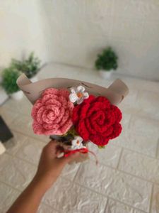 Crochet  Rose  Flower Bouquet