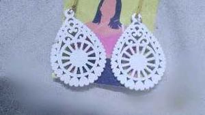 Elegant White Filigree Teardrop Earrings