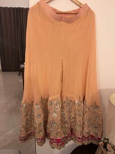 Peach &amp; Hot Pink Gotapatti Sharara suit
