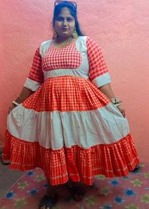 Chic Gingham Tiered Gown