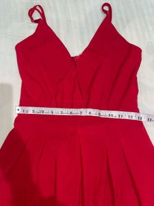 V-Neck Red long dress