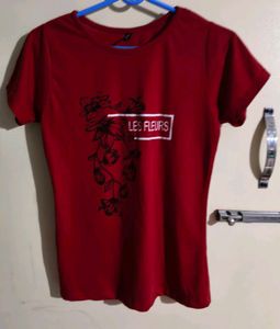 Red Floral "Les Fleurs" T-Shirt