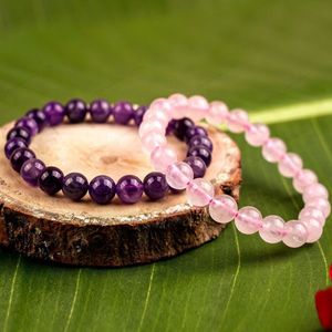 Amethyst & Rose Quartz Bracelets