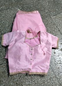 Elegant Pink Saree and Blouse Set