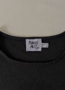 Princess Polly Black Ribbed Crop Top