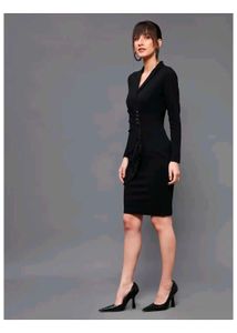 Chic Black Fringed Midi Dress