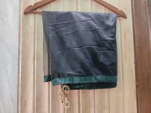 Designer Black blouse &amp; Bottle Green Ruffle Leheng