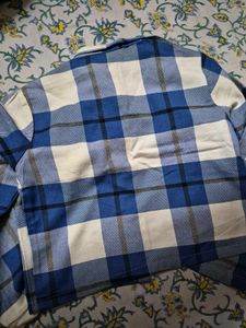 Blue Plaid Cropped Shirt