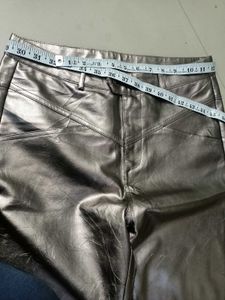Metalic Leather Bronze Trouser Waist 32