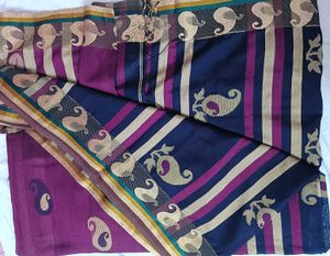 Elegant Purple Saree with Paisley Border