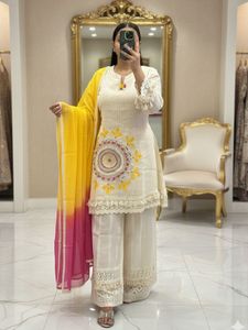 Elegant Embroidered Kurta Set with Palazzo