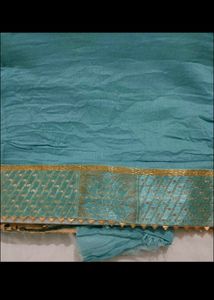 Teal Embellished Dress Material ( unstitched suit)