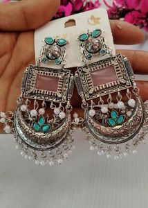 Pink Chand Baliya Jhumkis