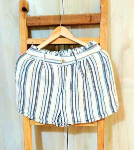 Striped High-Waisted Shorts size-28