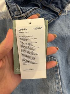 H&amp;M Light Blue Denim High Waisted Shorts