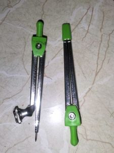 Set of 2 Green & Silver Compasses