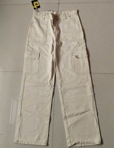 Beige Wide Leg Cargo Pants