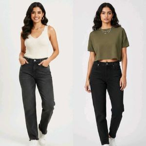 Stylish Dark Wash/ Black denim Jeans