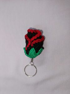 Crochet Keychain,Rose Keychain, Keychain