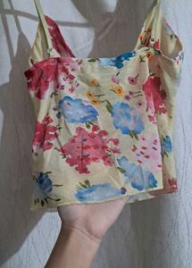 Floral Print Cami mesh Top
