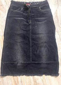 Dark Wash Denim Maxi Skirt