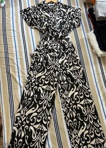 Monochrome Print Maxi jumpsuit