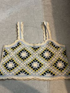 Crocheted Boho Crop Top