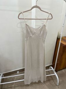 Off White Chic Polka Dot Maxi Dress