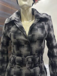 Stylish Checked Trench Coat