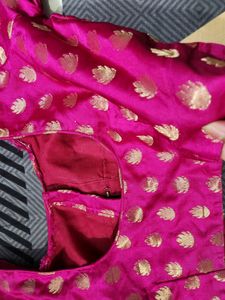 Magenta Gold Blouse For Saree