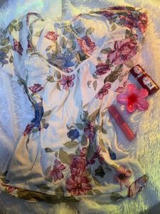 A White Floral Top