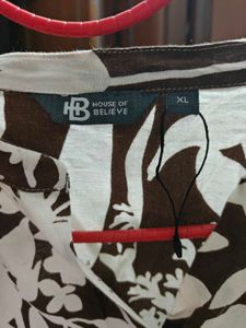 Stylish Brown &amp; White Floral Print Blouse