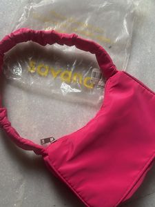 SAVANA Pink Ruched Handle Shoulder Bag